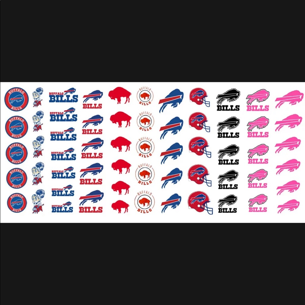 💌BO/GO$6 Buffalo Bills Transfer Nail Decals NFL - Picture 2 of 4